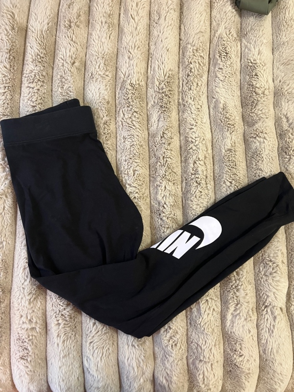 Nike Black Leggings with White Swoosh Logo